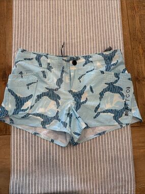 AFTCO Light Blue & Navy Printed Women's Swim Shorts